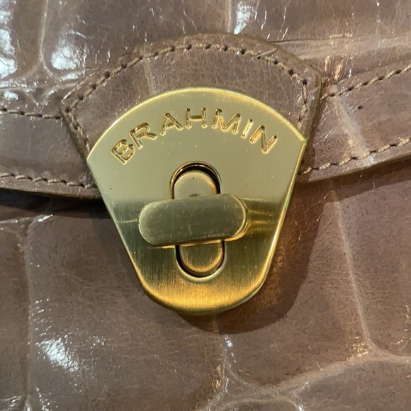 Brahmin Tan Alligator print Satchel Style handbag. - Picture 13 of 16